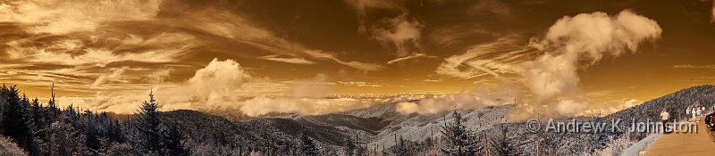 0914_GF3_1030683-1030686 IR Panorama Original.jpg - Panorama from 4 Infrared originals - original colours. Taken from the car park below Clingman's Dome